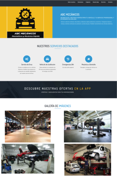 Página web para talleres mecánicos