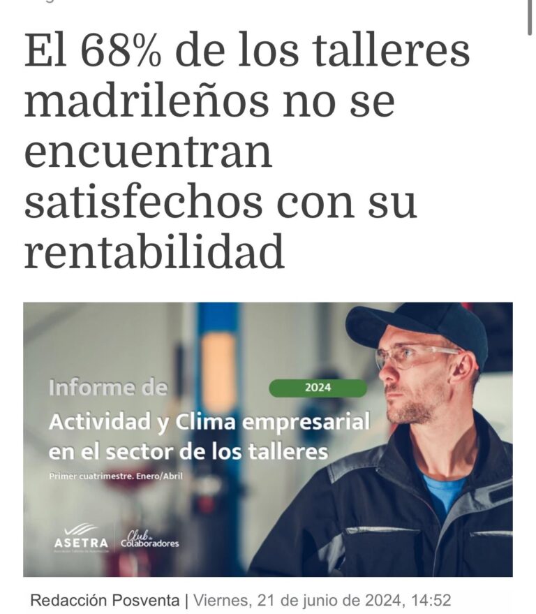 Baja rentabilidad en los talleres madrileños