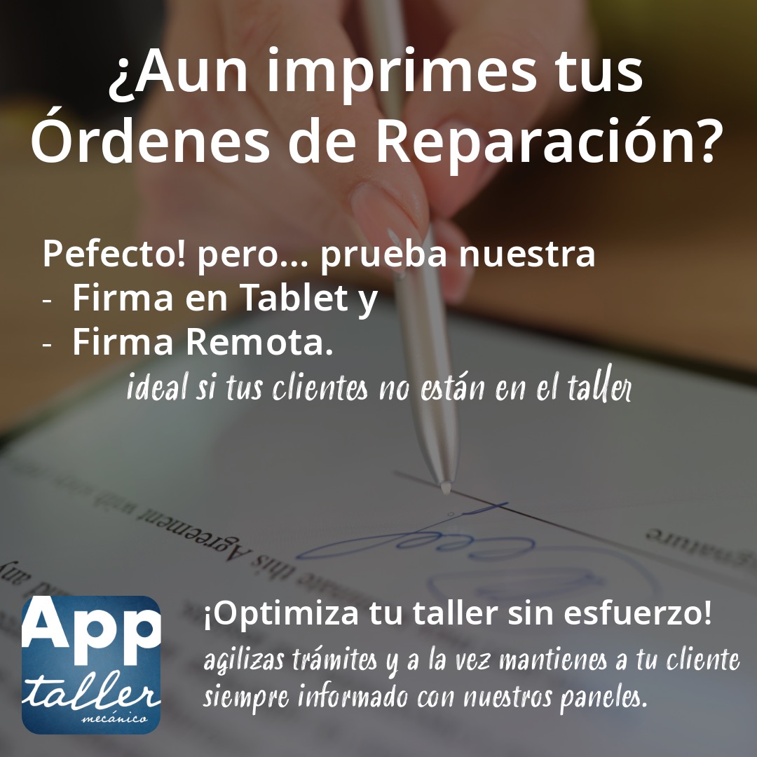 Firma tu orden de reparación en tablet o movil