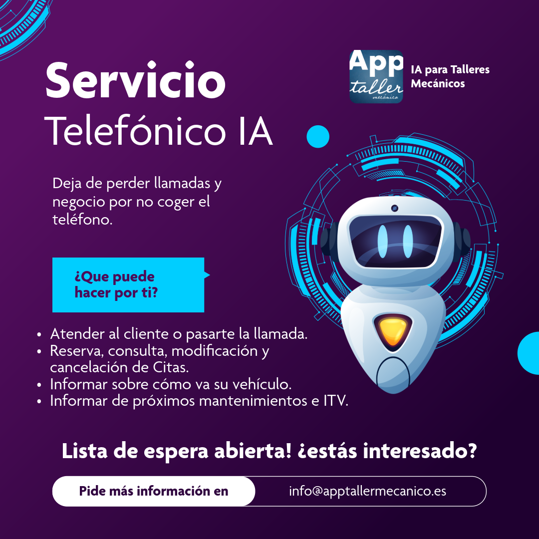 Atiende citas, informa del trabajo y de próximos mantenimientos.